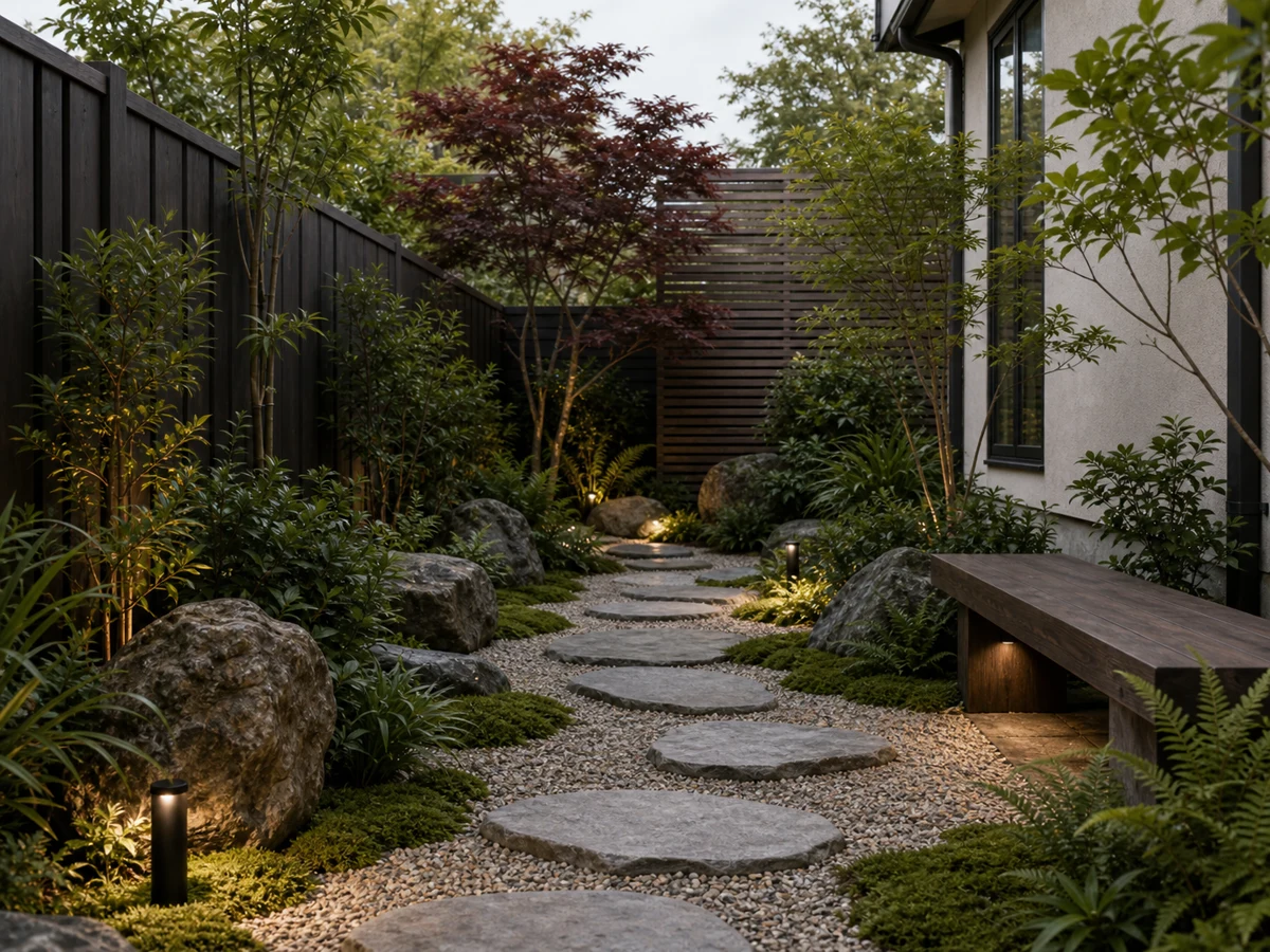 Japanese-inspired garden AI landscape design concept